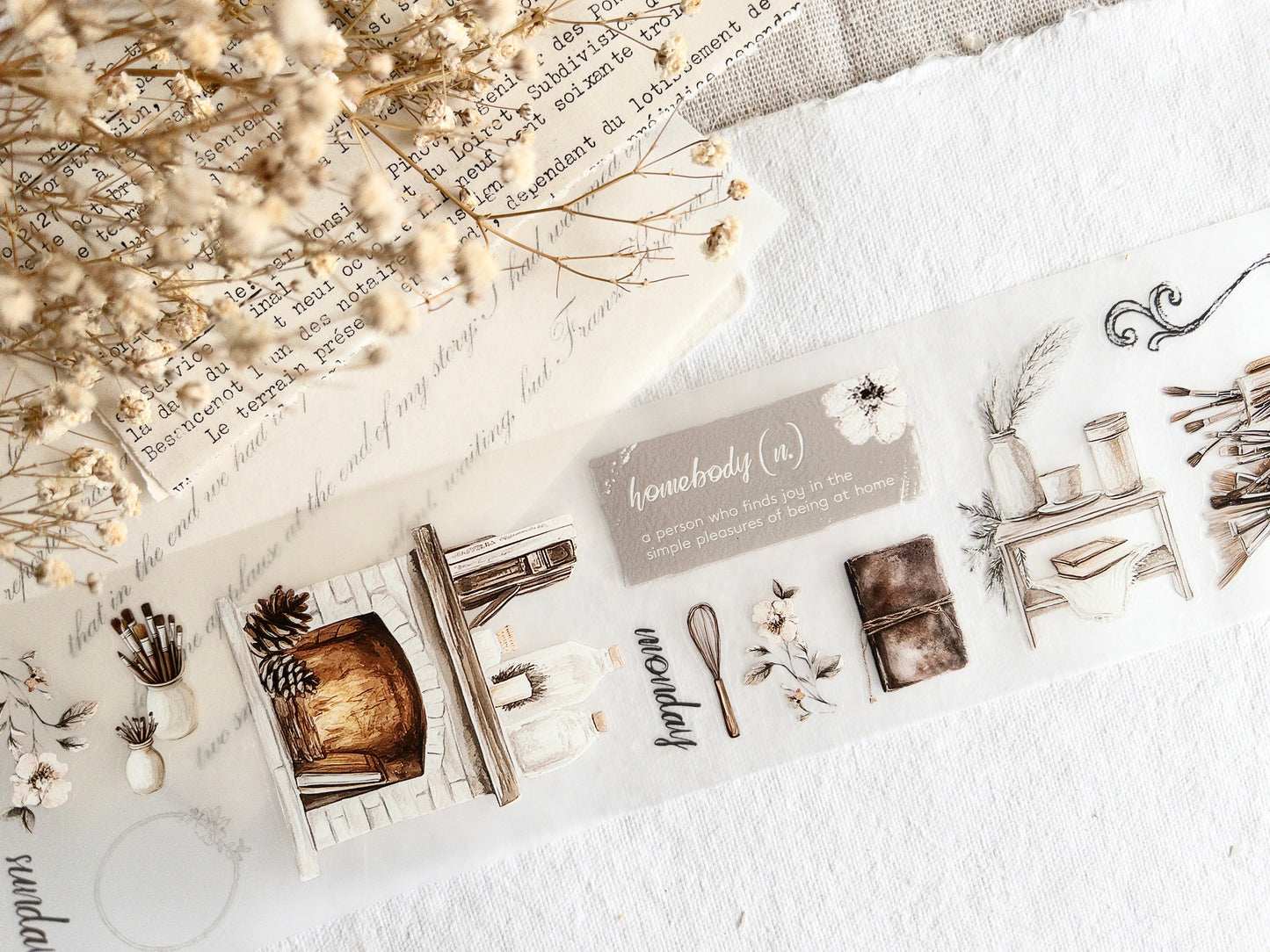 Pre-cut PET tape: Homebody collection