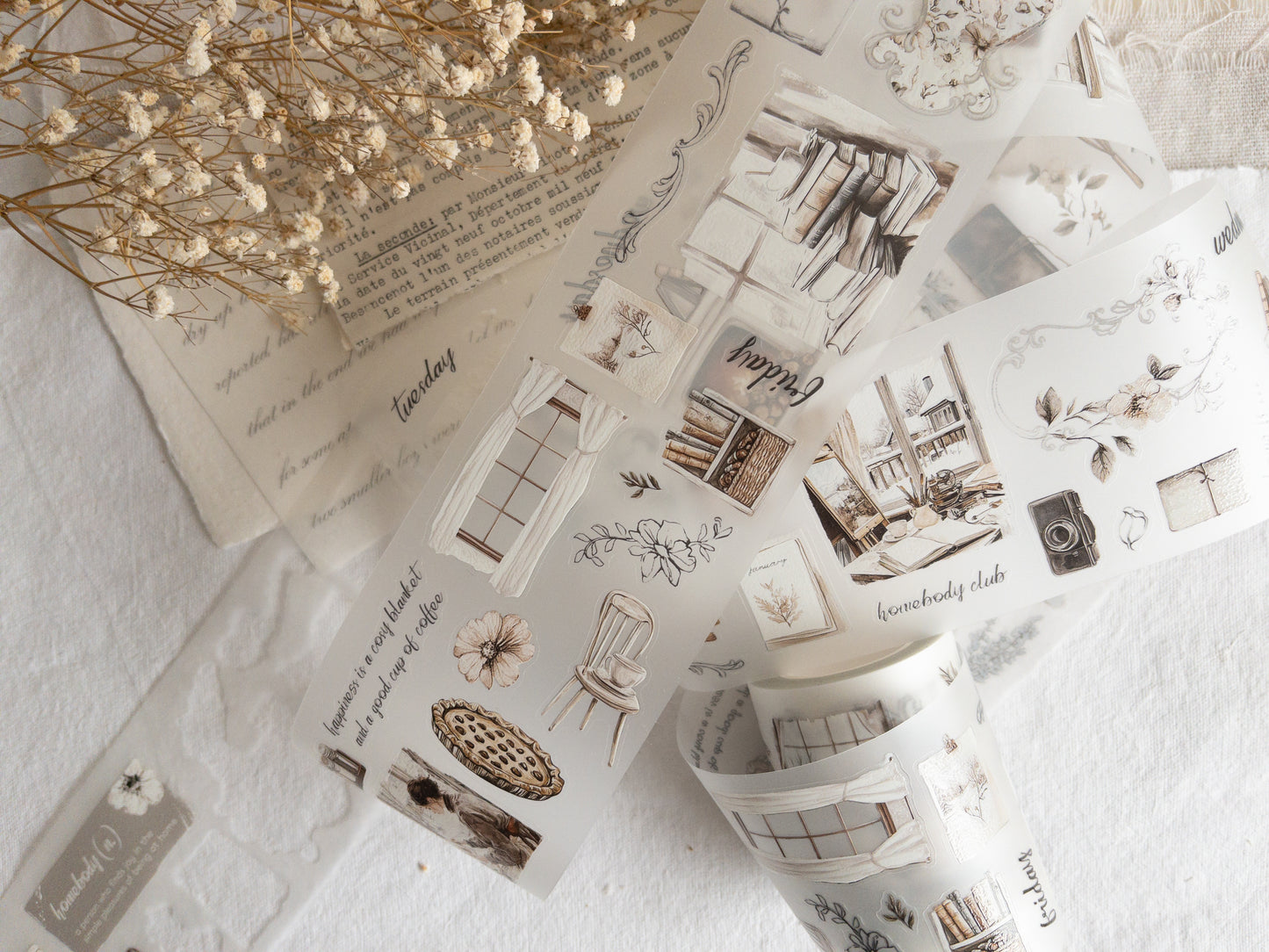 Pre-cut PET tape: Homebody collection
