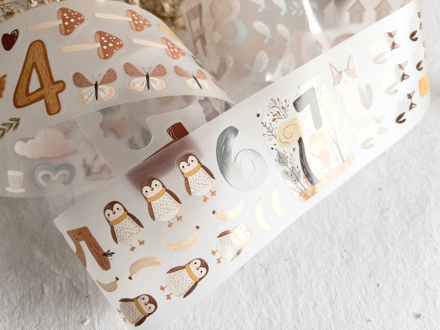 For Littles: "Numbers" Pre-cut PET tape (Sticker roll)