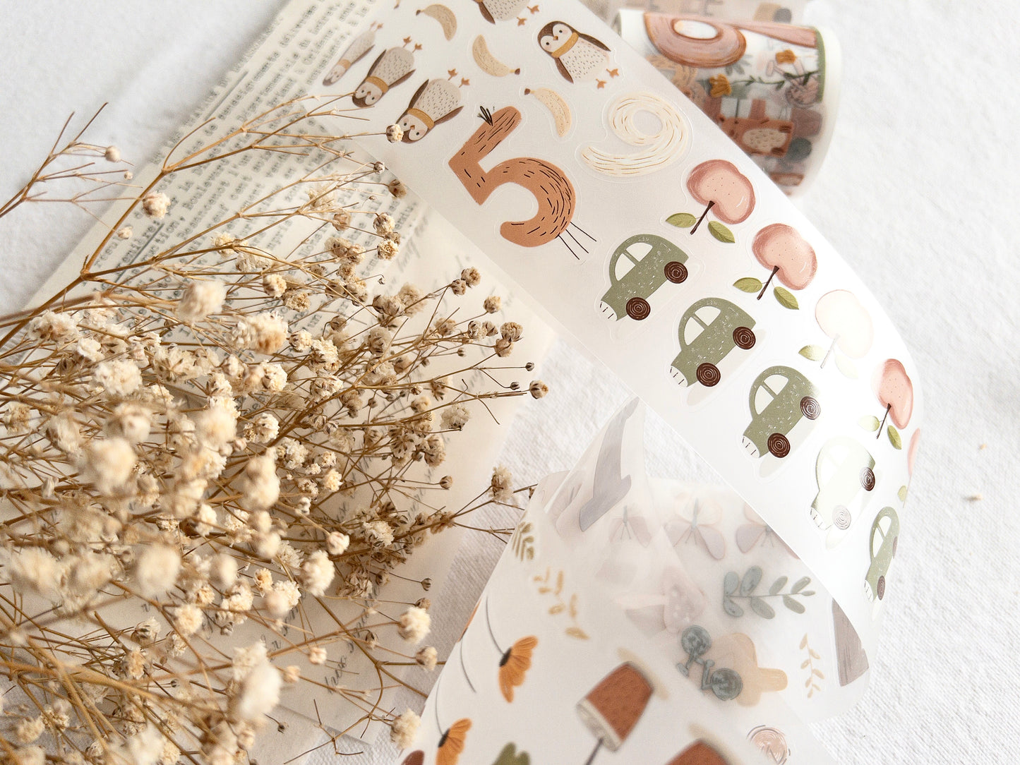 For Littles: "Numbers" Pre-cut PET tape (Sticker roll)