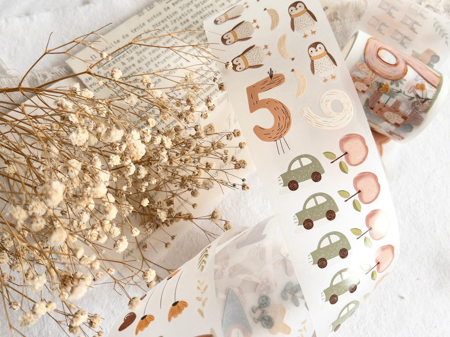 For Littles: "Numbers" Pre-cut PET tape (Sticker roll)