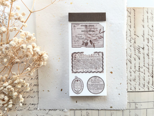 Crafting notepad: French labels