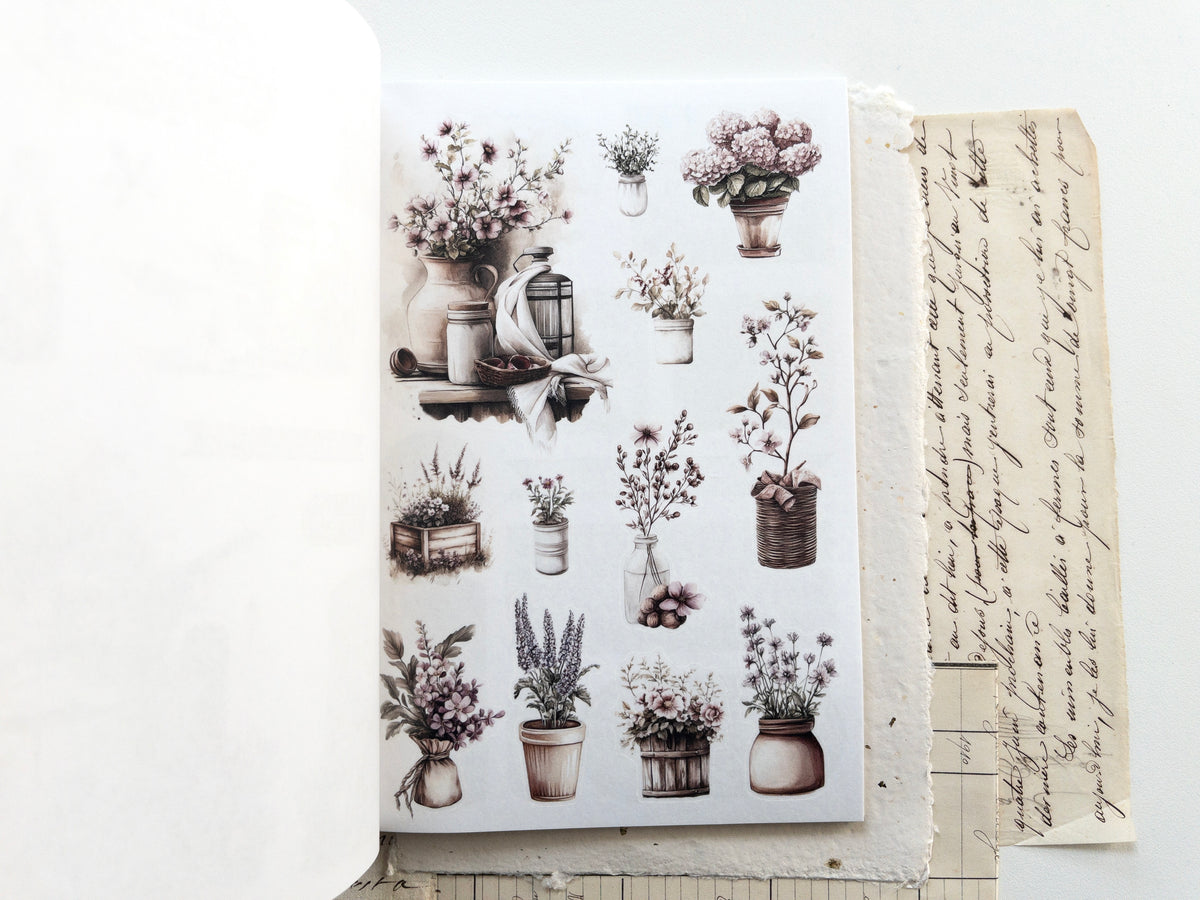Washi sticker book: Spring cottage