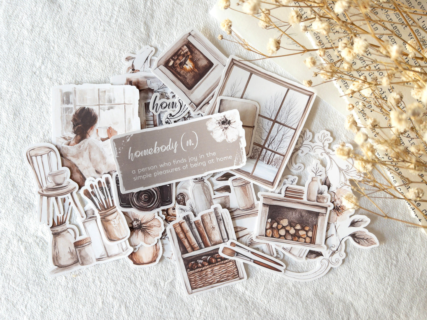 Deco sticker flakes: Homebody collection