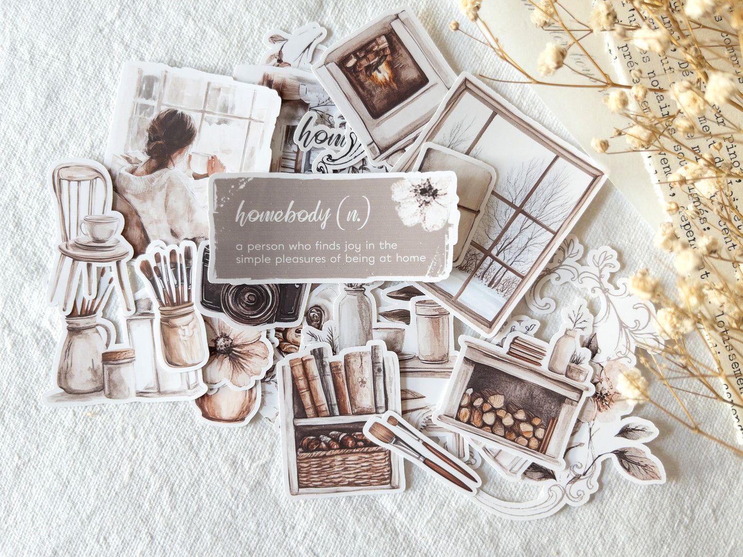 Deco sticker flakes: Homebody collection