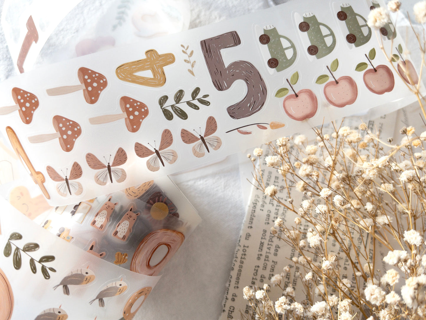 For Littles: "Numbers" Pre-cut PET tape (Sticker roll)