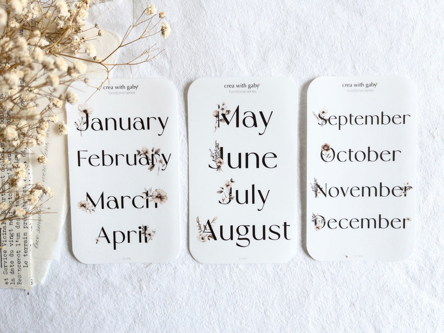 Planner stickers: Large monthly headers (Sogo)