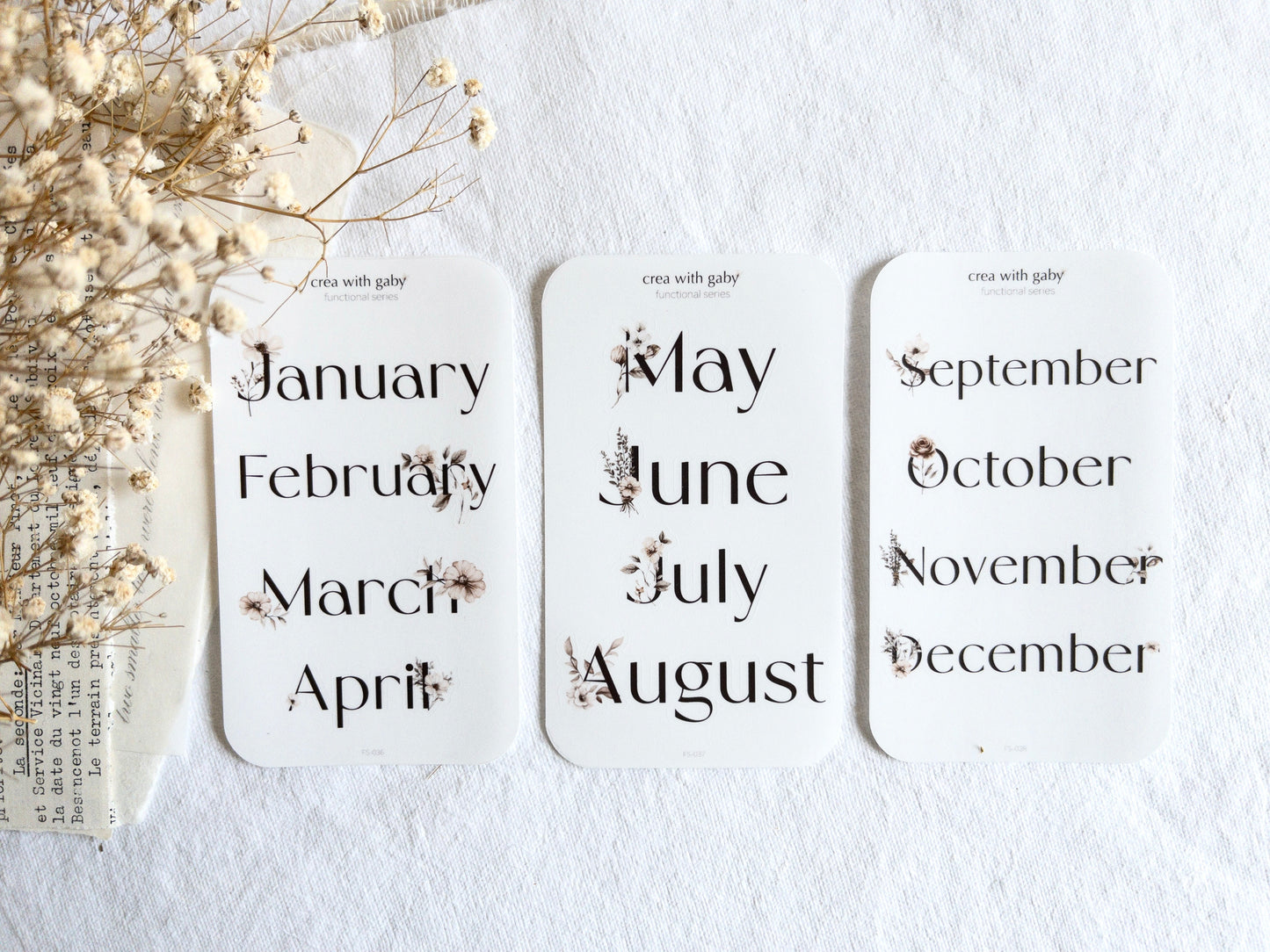 Planner stickers: Large monthly headers (Sogo)