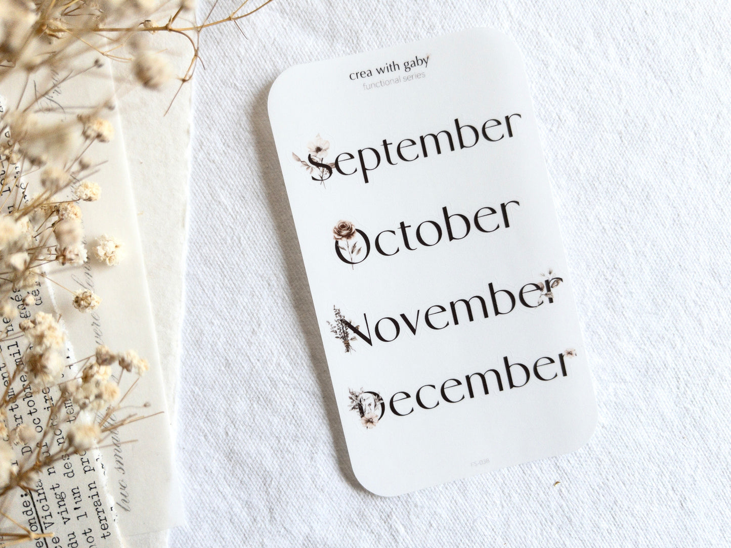 Planner stickers: Large monthly headers (Sogo)