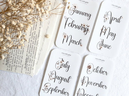 Planner stickers: Large monthly headers (Handwriting)