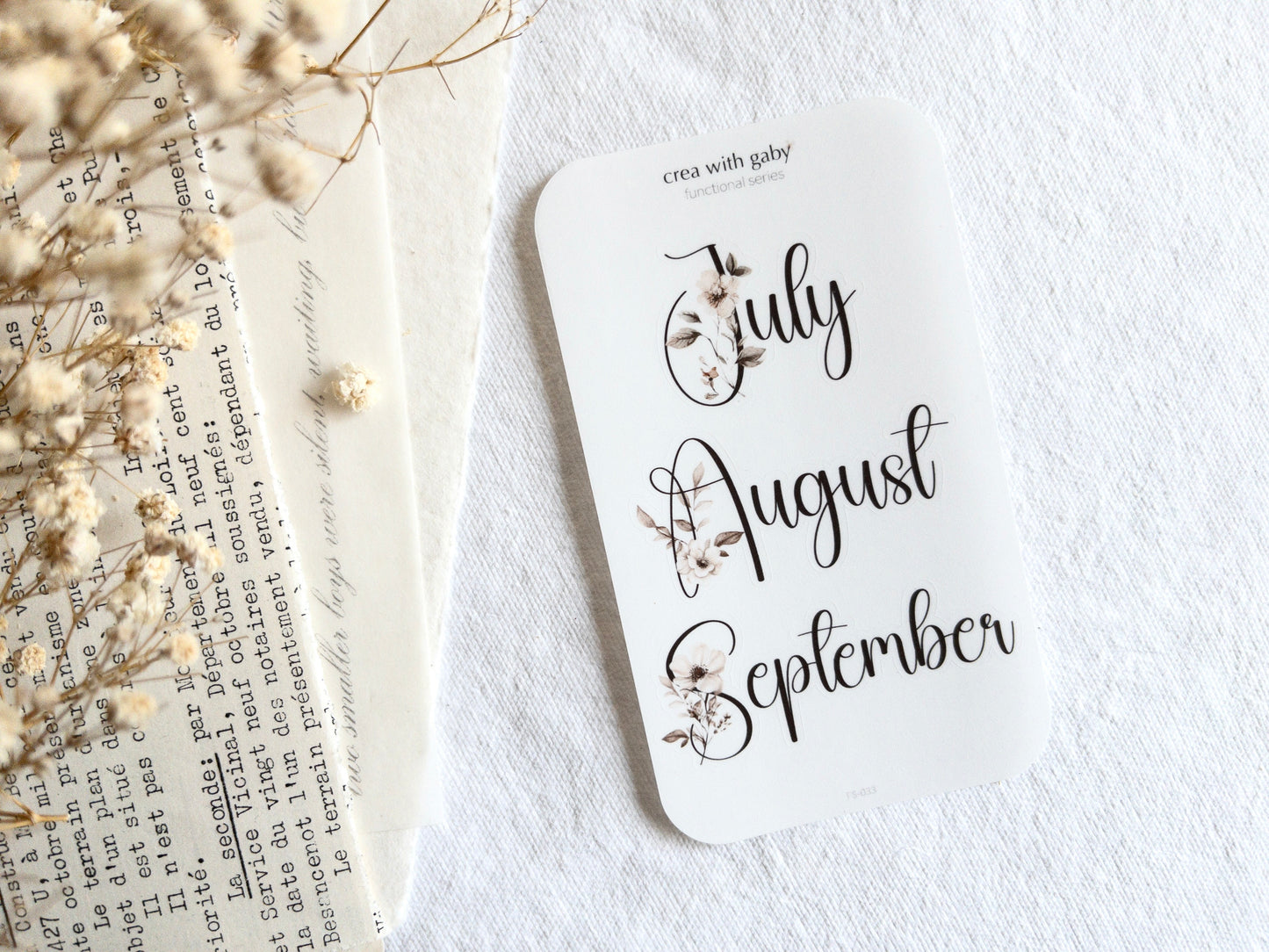 Planner stickers: Large monthly headers (Handwriting)