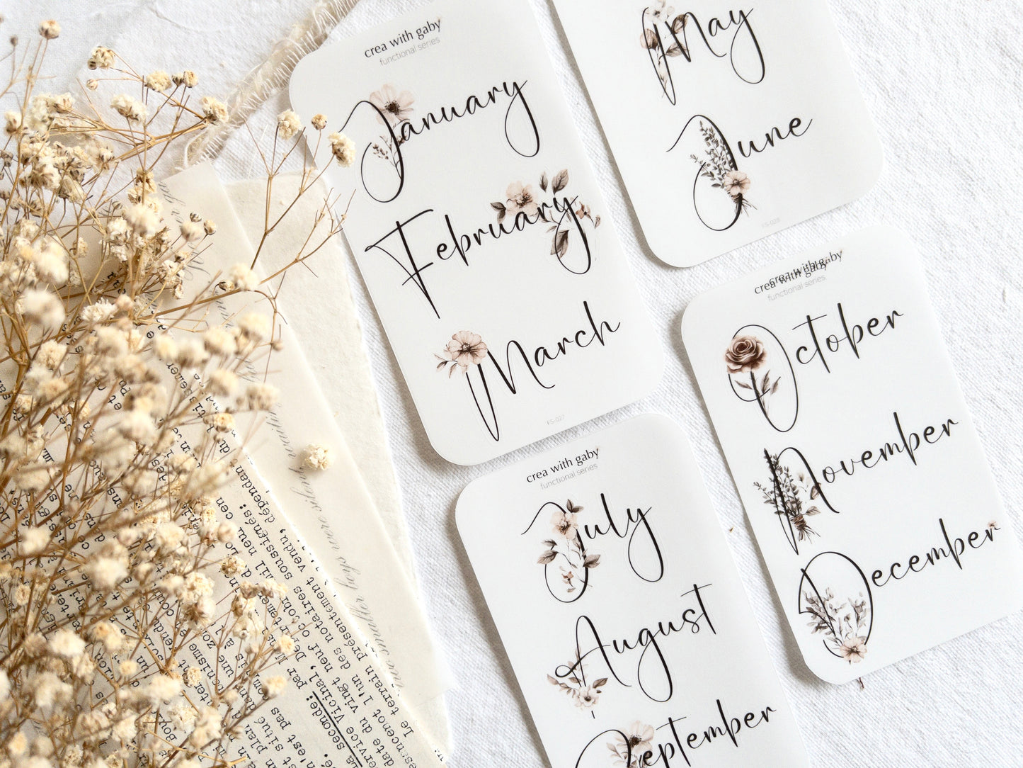 Planner stickers: Large monthly headers (Samantha)