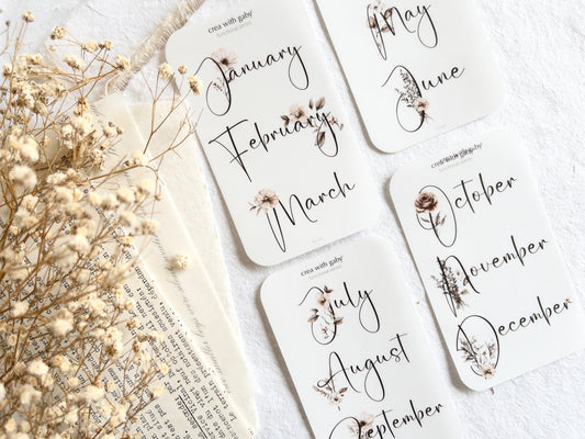 Planner stickers: Large monthly headers (Samantha)