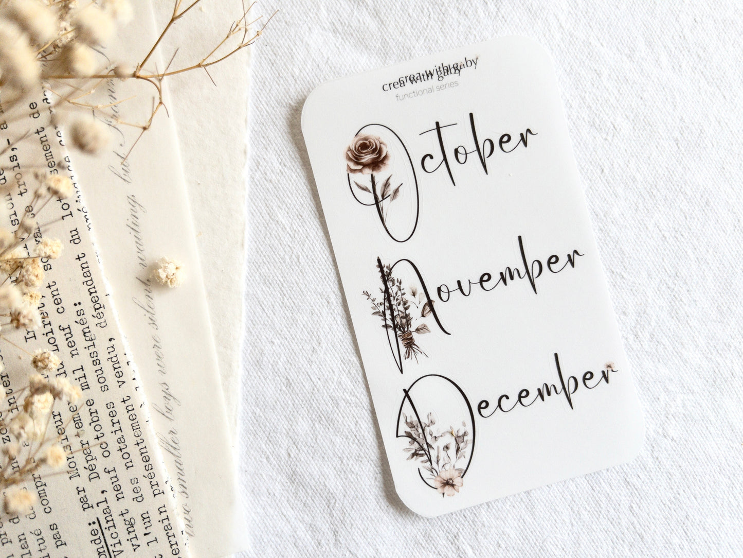 Planner stickers: Large monthly headers (Samantha)