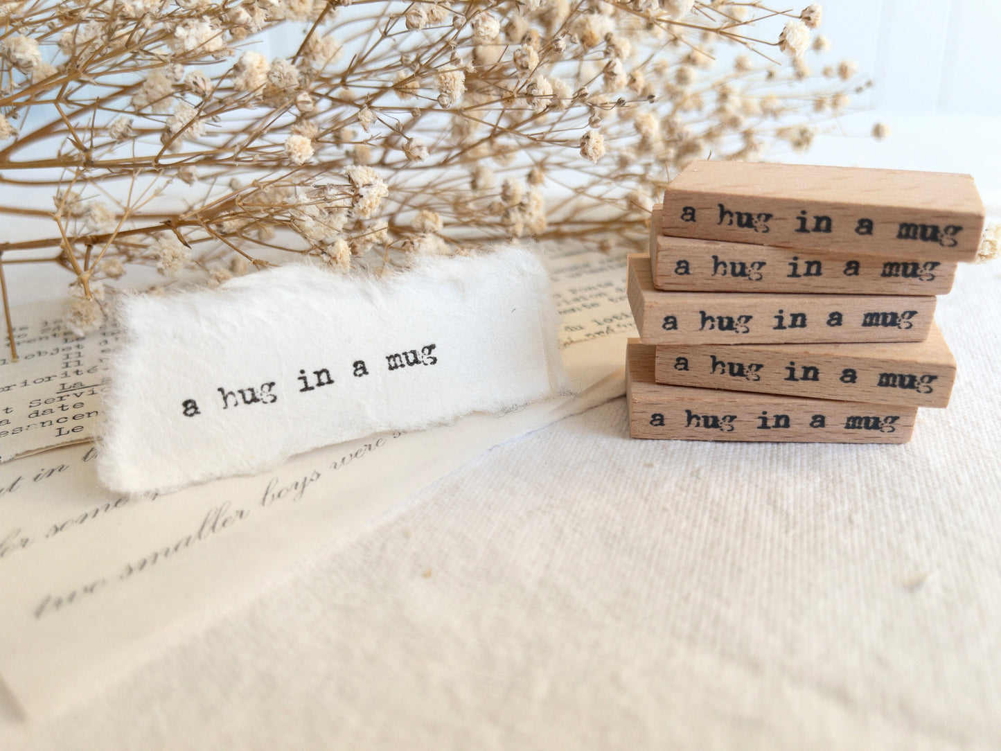 Rubber stamp: A hug in a mug