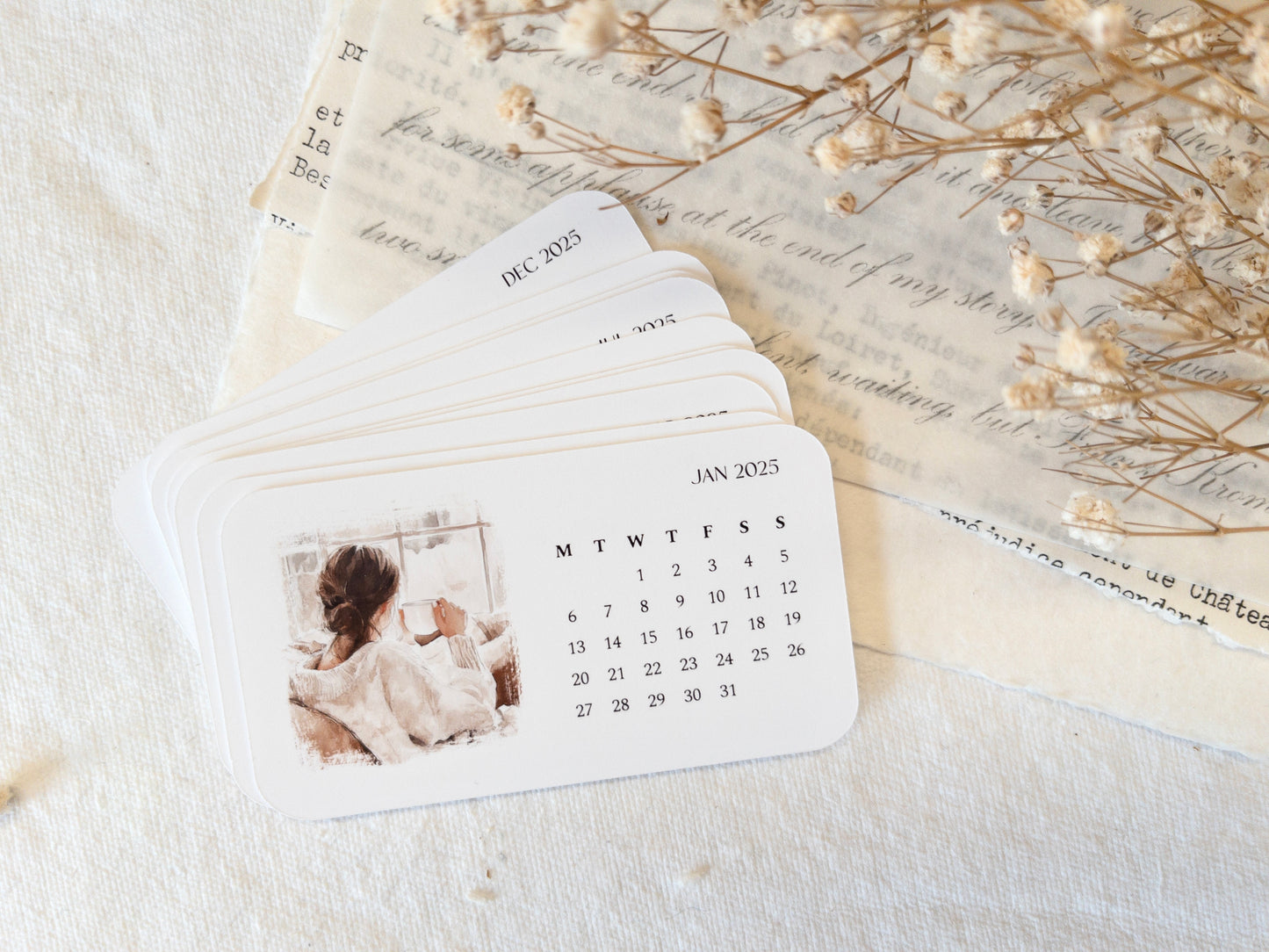 2025 calendar: Journaling cards