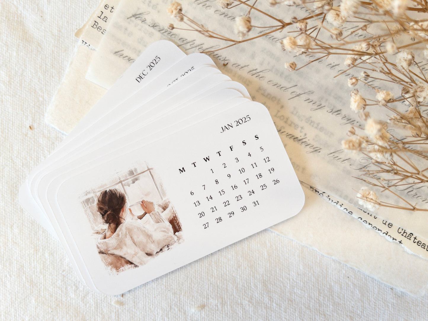 2025 calendar: Journaling cards