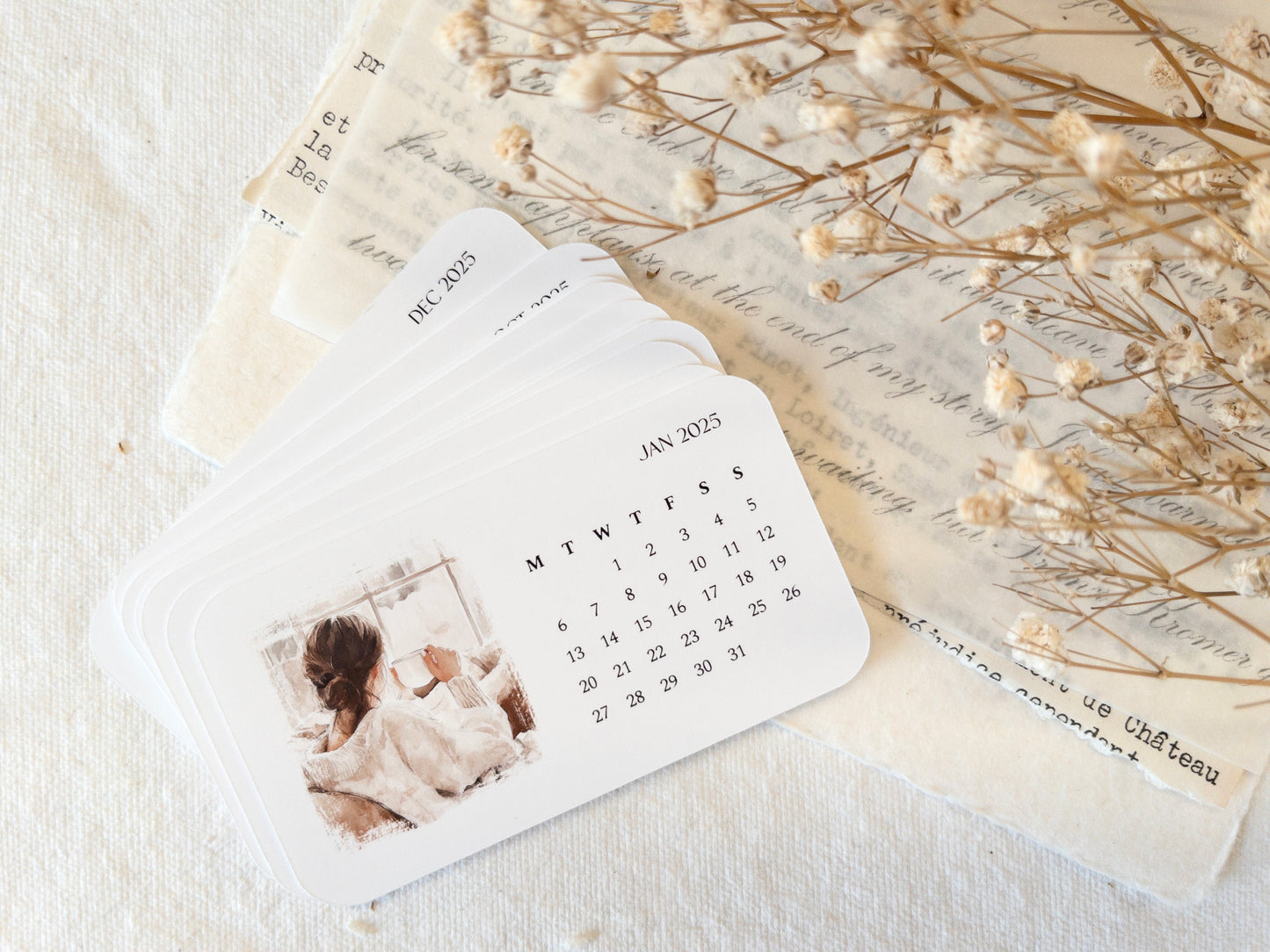 2025 calendar: Journaling cards