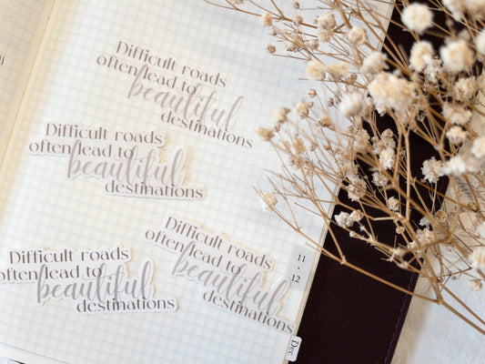 Quote sticker: Beautiful destinations