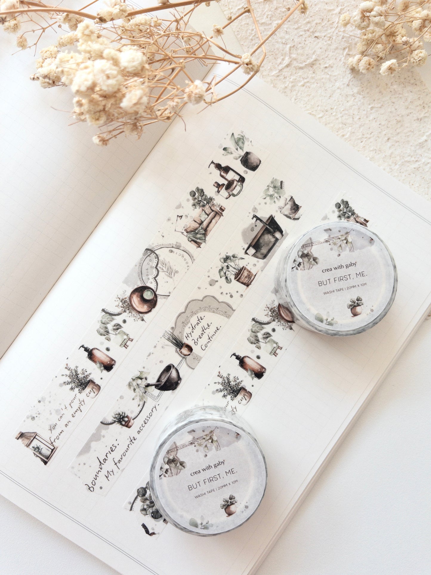 Self-care washi tape: But first, me (April 2026 sub kit)