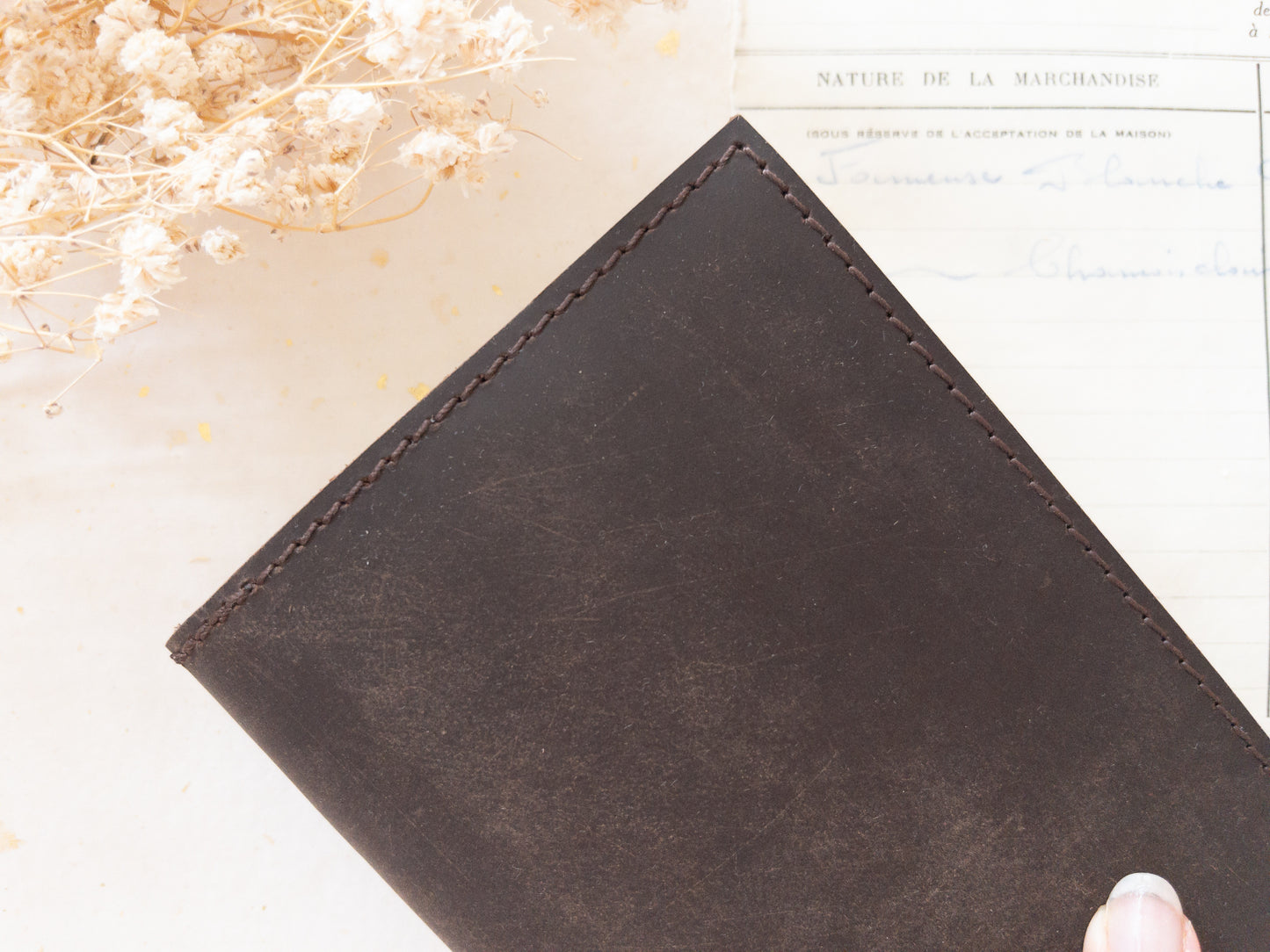 Leather cover with handmade paper insert (A5 & A6)