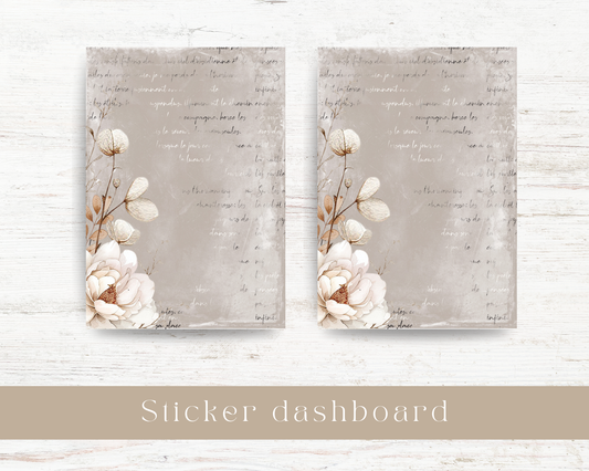 Sticker dashboard: White blooms collection