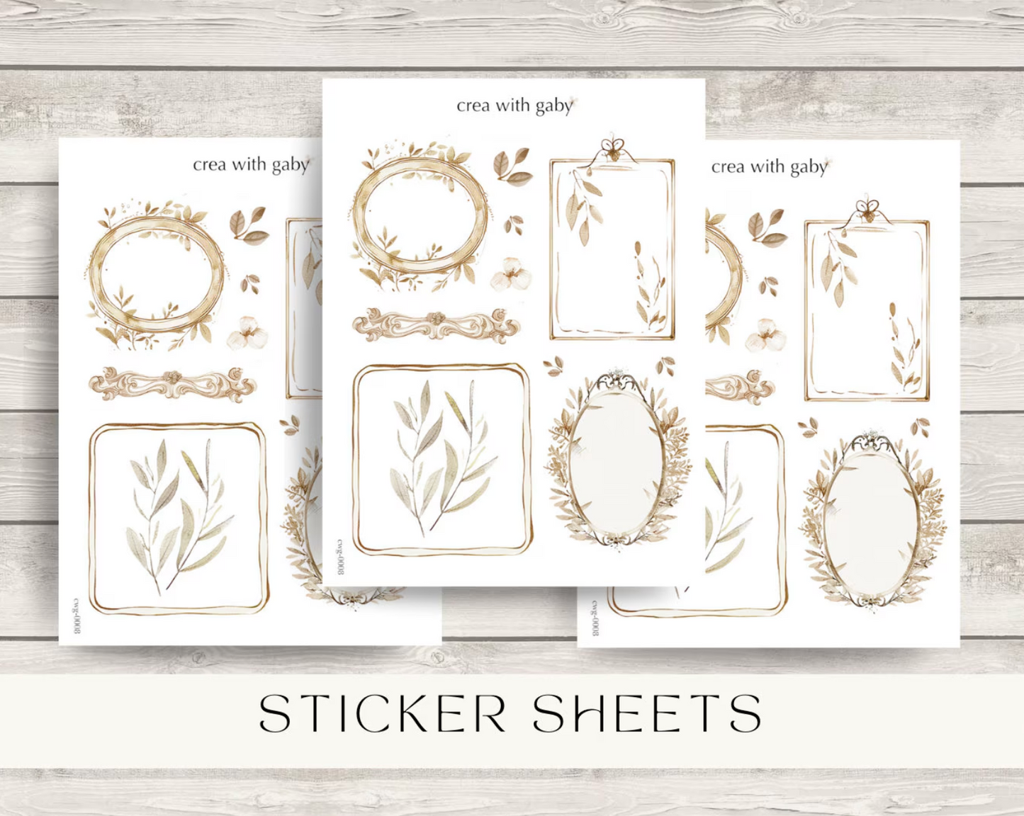 Elegant floral frame stickers (045)