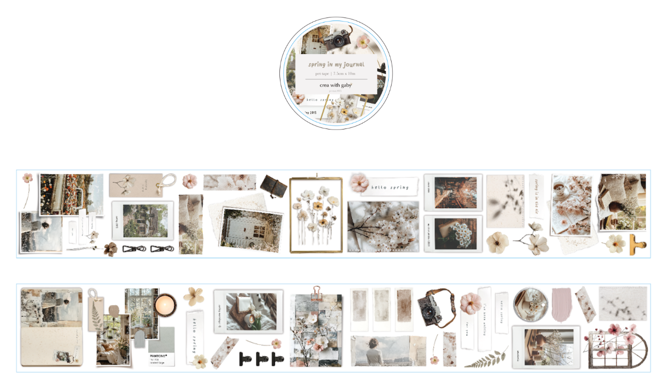 Pre-cut PET tape: Spring in my journal