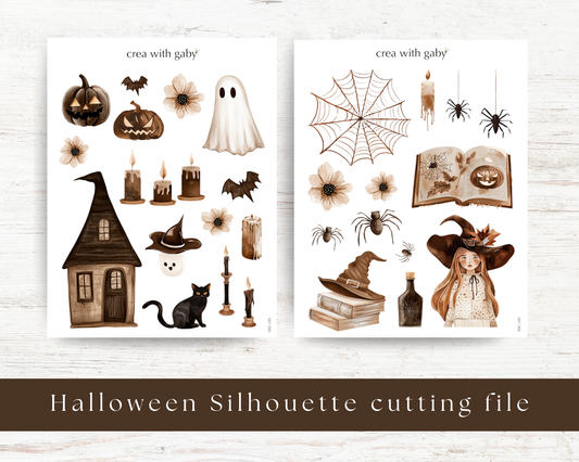 Silhouette cutting file: Halloween kit (2 sticker sheets) (189)