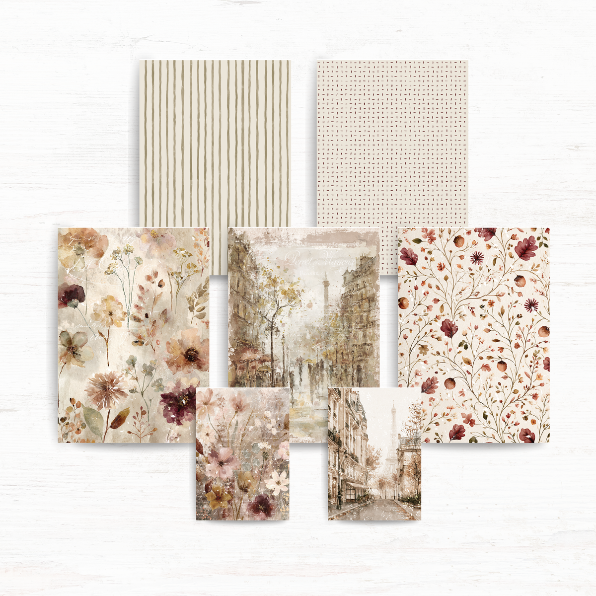 Printed paper set: Bonjour l'automne