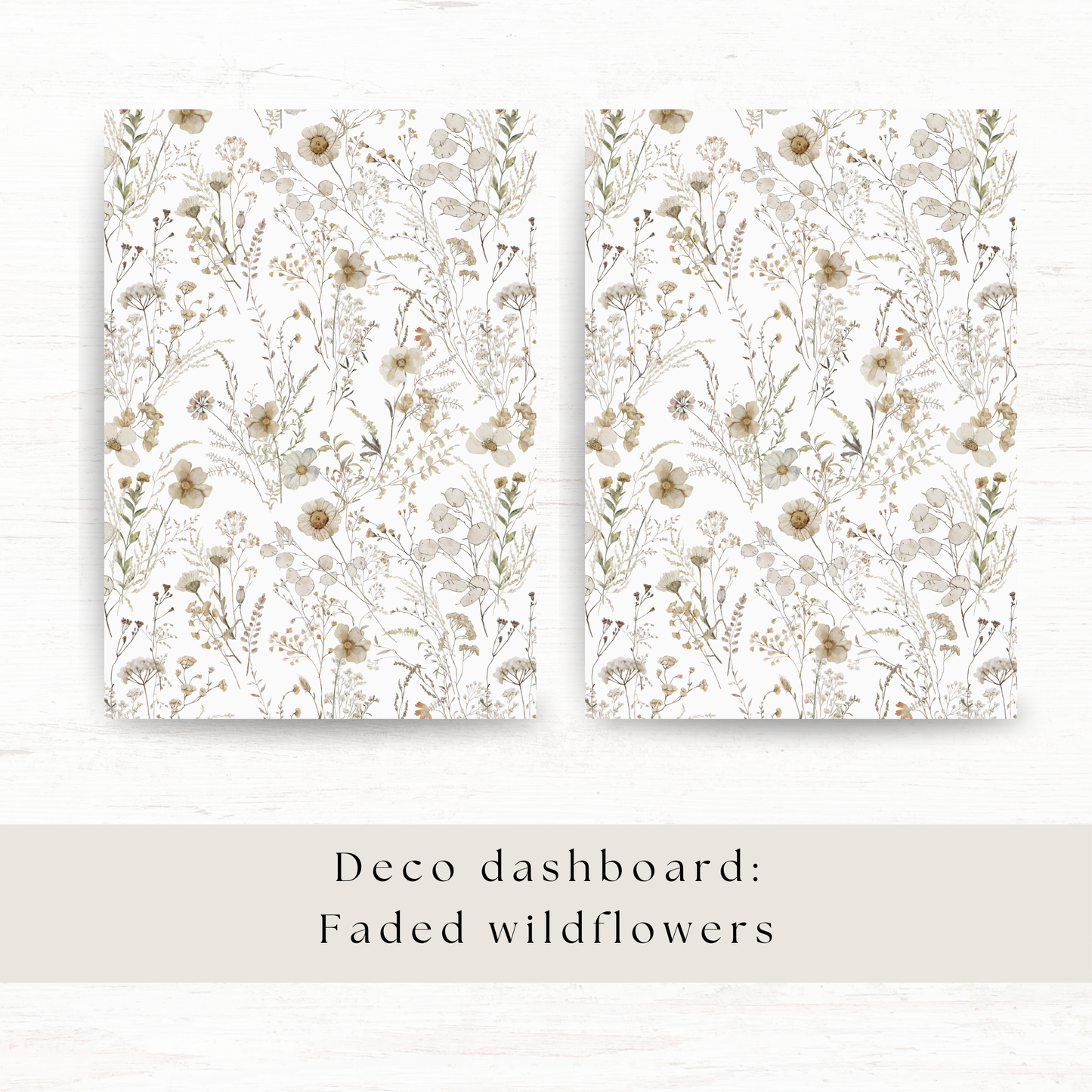 A5 deco dashboard: Faded wildflowers