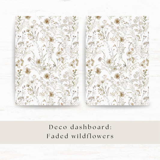 A5 deco dashboard: Faded wildflowers