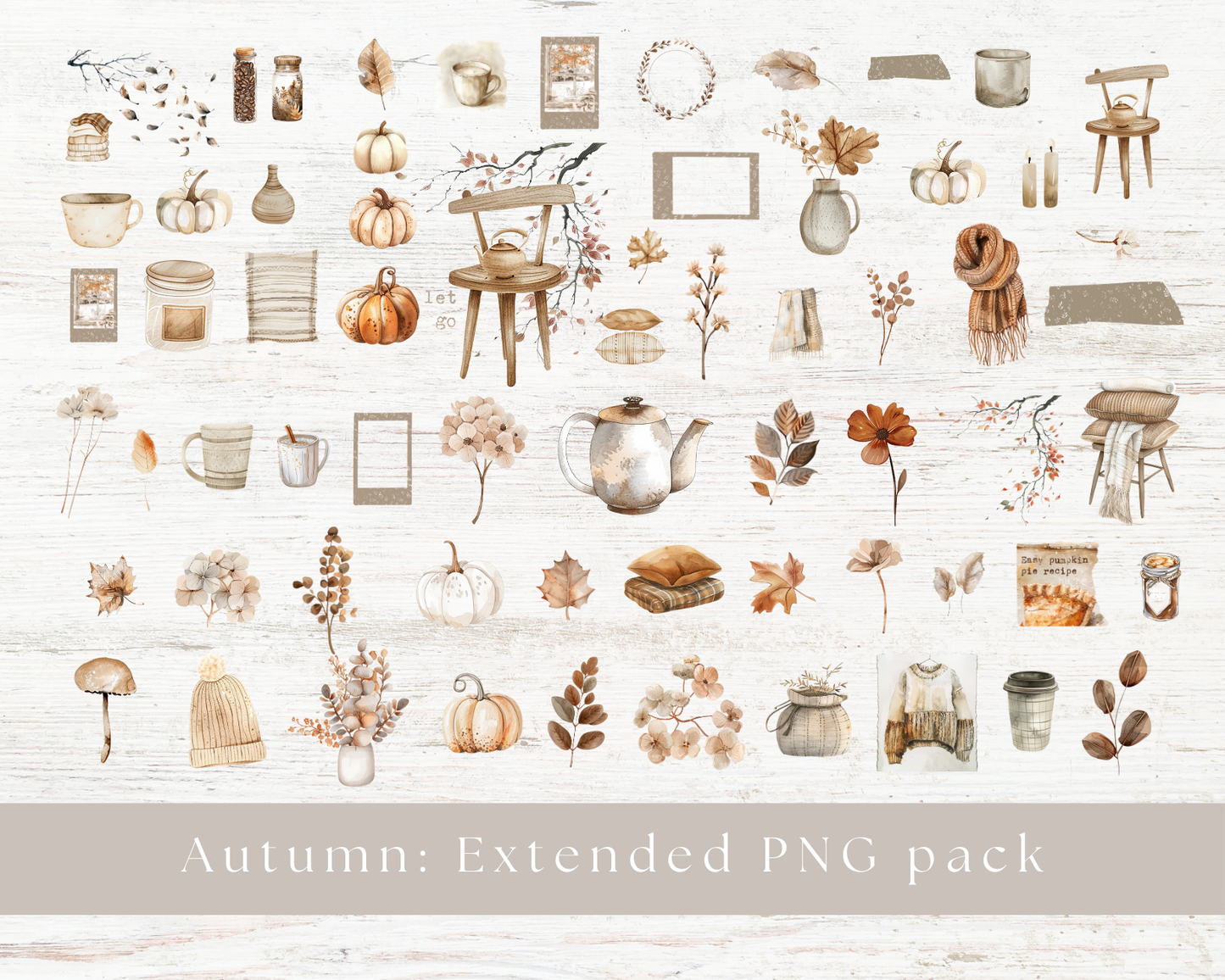 Extended PNG digital pack: Autumn collection