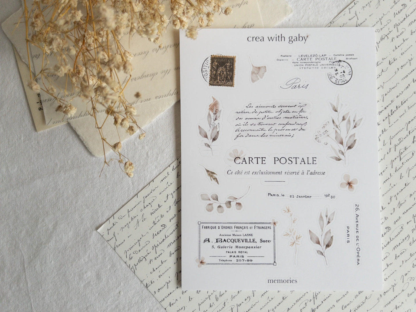 Vintage aesthetic stickers: Memories collection (029)