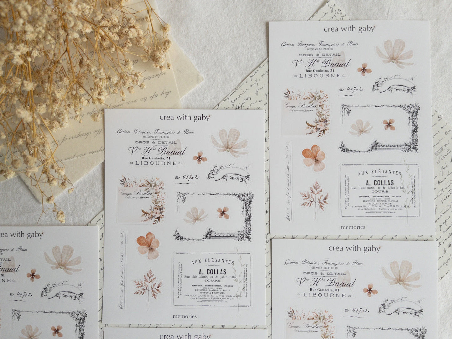 Vintage aesthetic stickers: Memories collection (030)