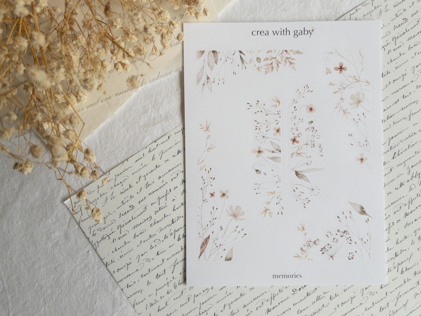 Floral corner stickers: Memories collection (032)