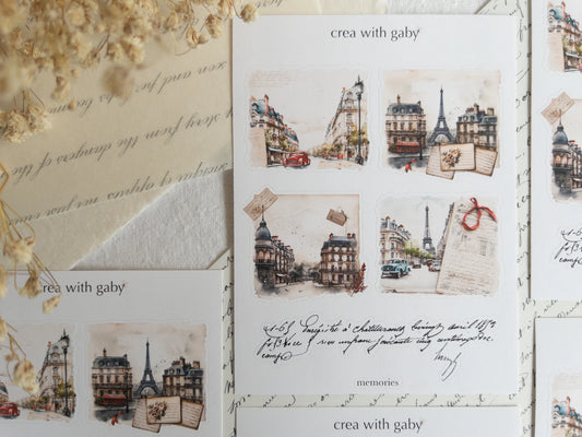 Vintage street scene stickers: Memories collection (036)