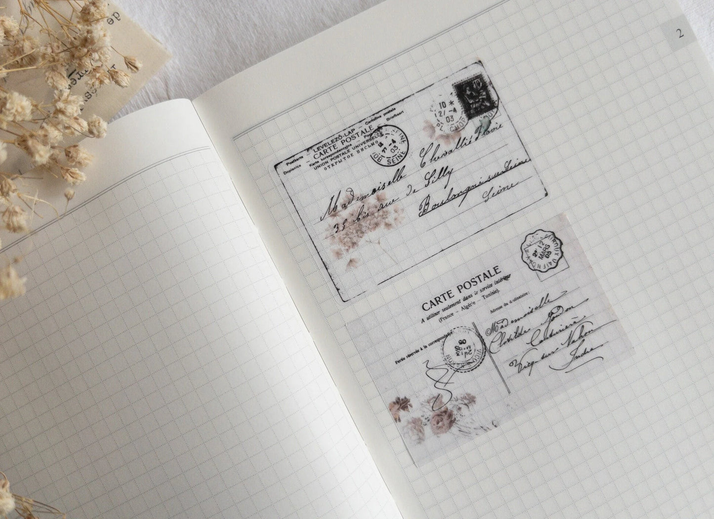 Mini french postcard stickers: Memories collection (Set of 8)