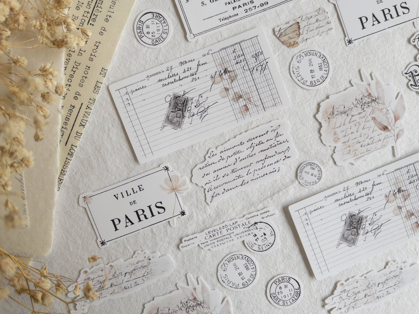 Vintage layering sticker flakes: Memories collection (Set of 30)