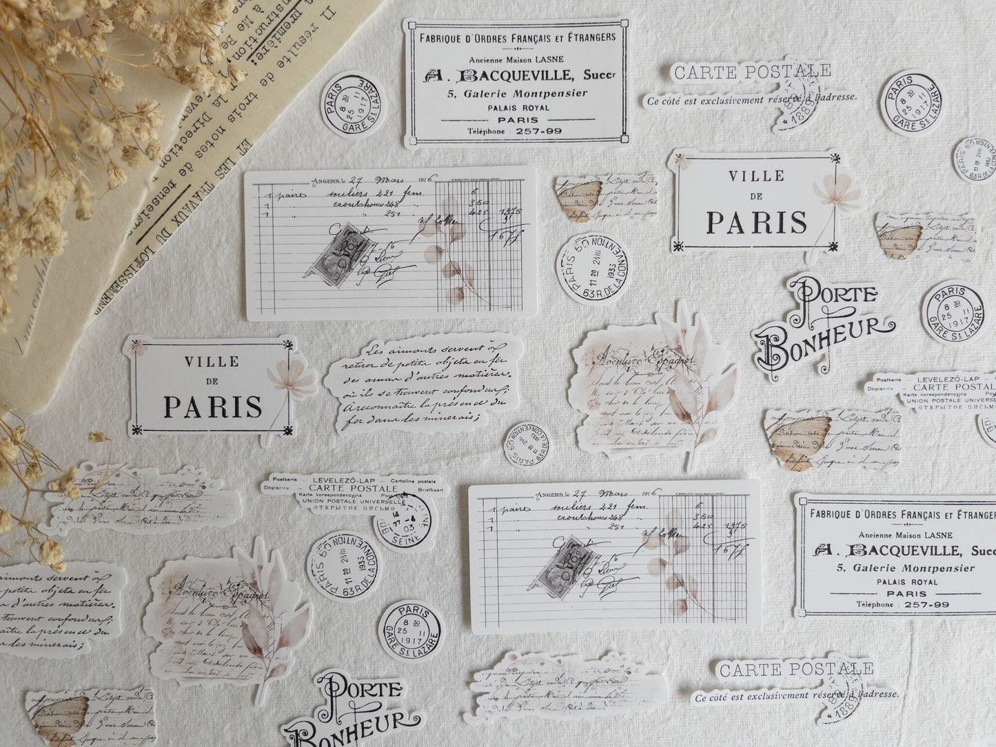 Vintage layering sticker flakes: Memories collection (Set of 30)