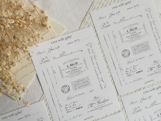 Vintage script stickers: Memories collection (072)