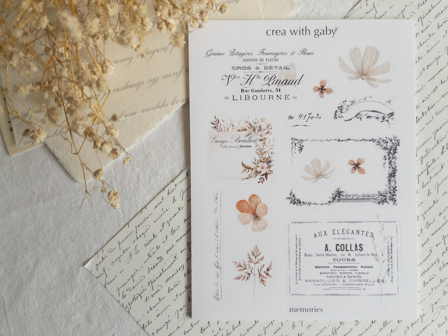 Vintage aesthetic stickers: Memories collection (030)