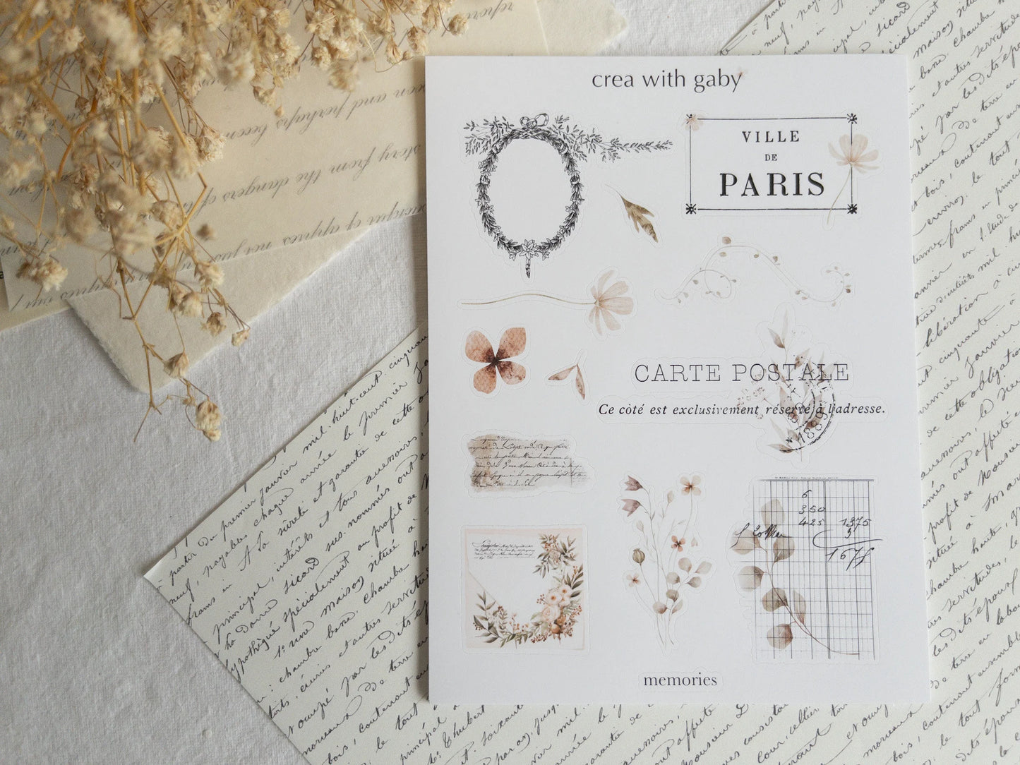 Vintage aesthetic stickers: Memories collection (031)