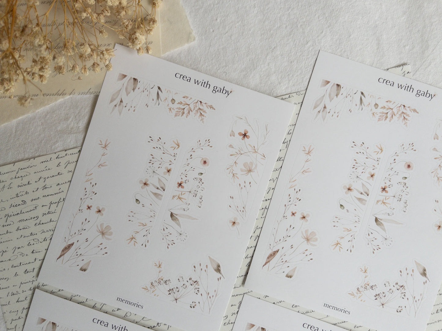 Floral corner stickers: Memories collection (032)