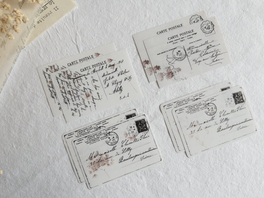 Mini french postcard stickers: Memories collection (Set of 8)