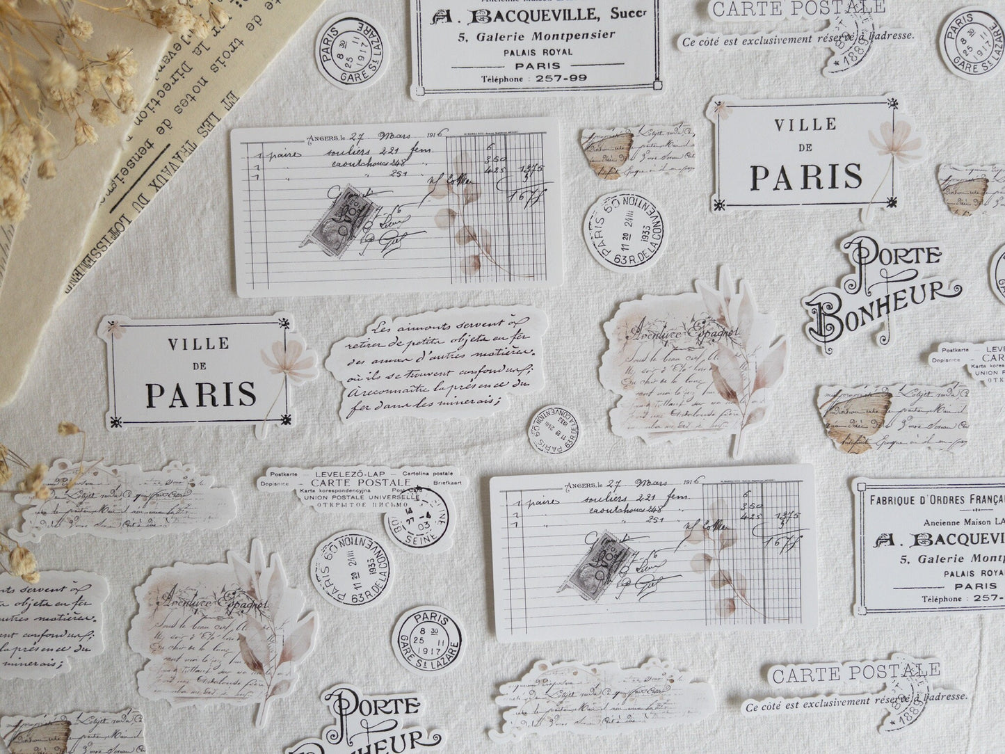 Vintage layering sticker flakes: Memories collection (Set of 30)