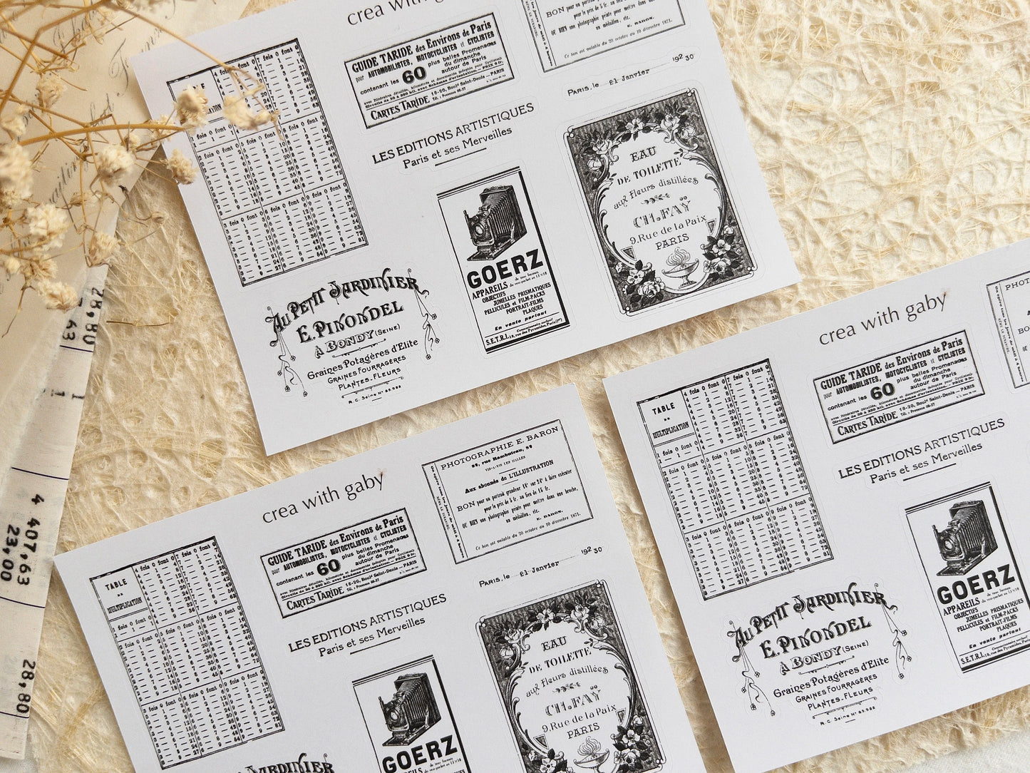 Vintage french label stickers (059)