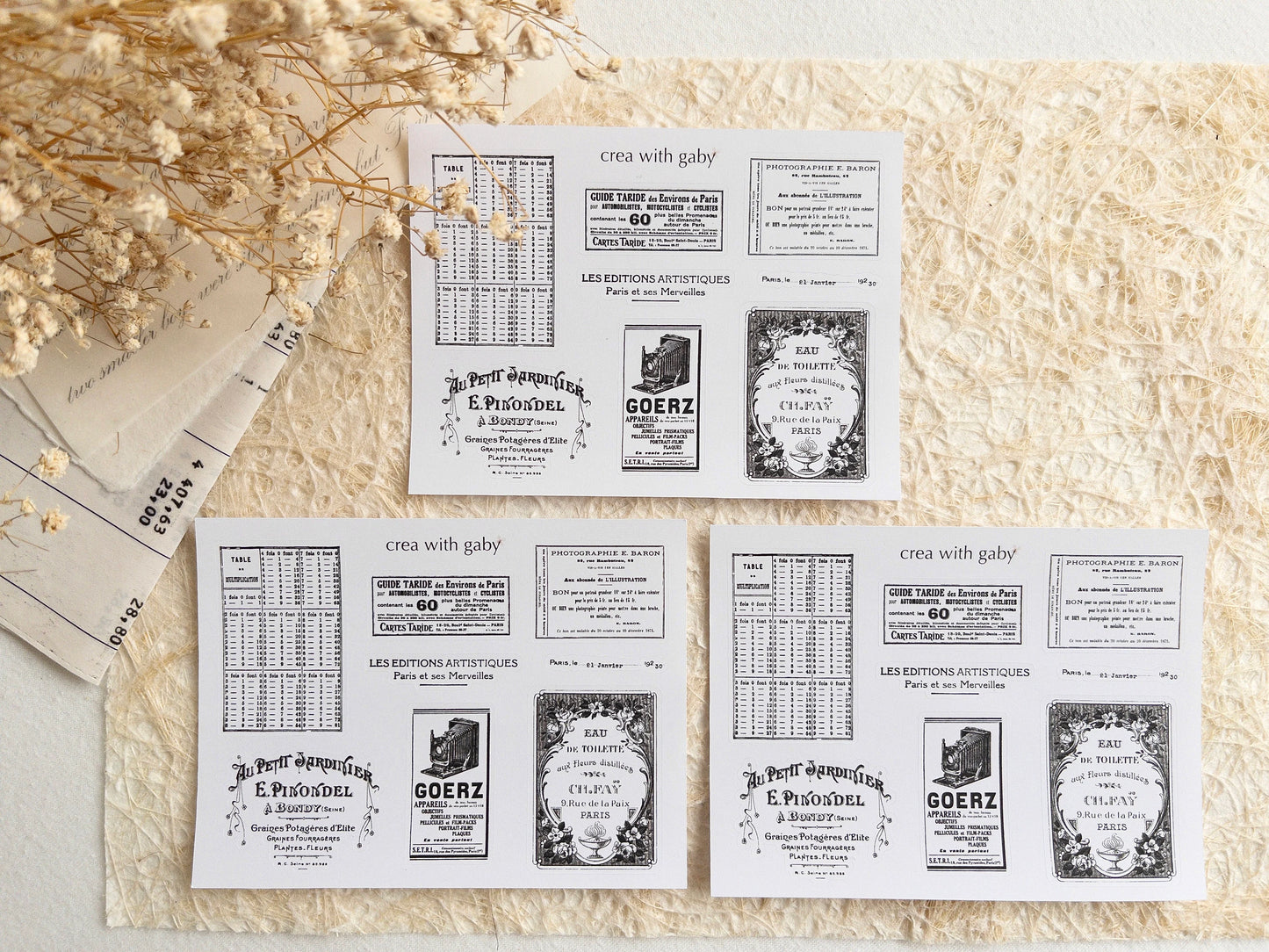 Vintage french label stickers (059)
