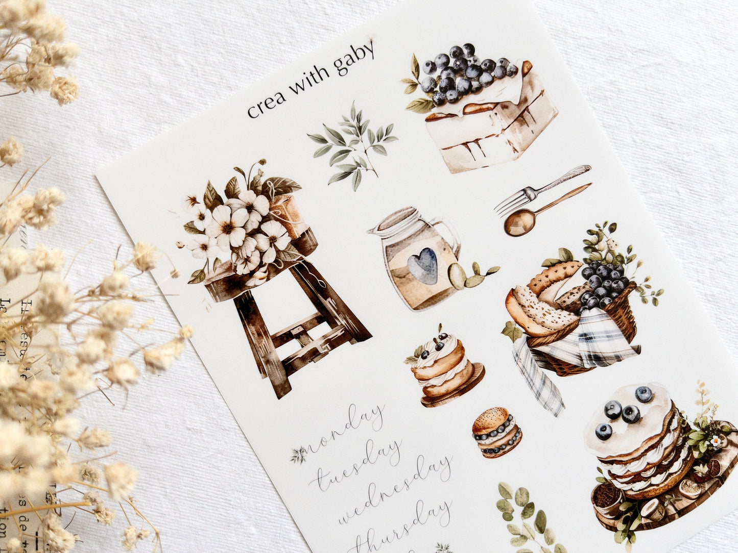 Outdoor stickers, summer picnic, deco stickers for bullet journaling & planner deco (038)