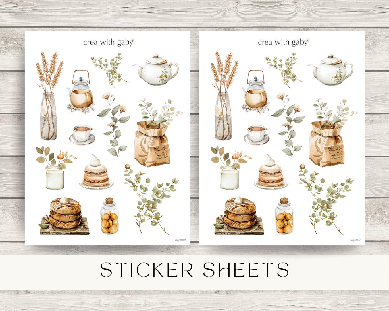 Boho deco stickers, decorative stickers for bullet journaling & planner deco (039)
